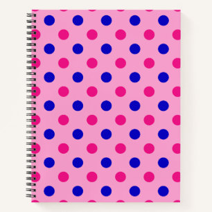 Pink Blue Pink Polka Dot Pattern Notebook