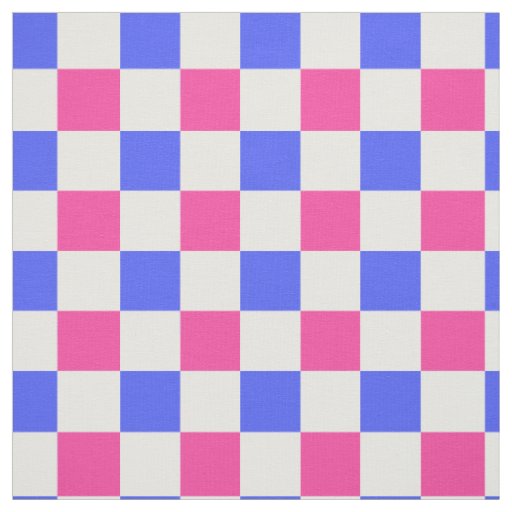 Pink Blue Plaid Check Pattern Design Fabric