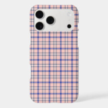 Pink Blue Plaid Classic Pattern Retro iPhone Case