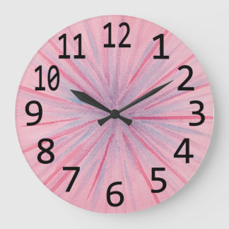 Pink Blue Purple Blends Spokes Wall Clock