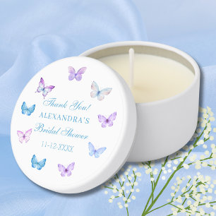 Pink Blue Purple Butterfly Bridal Shower Thank You Mini Candle Favors