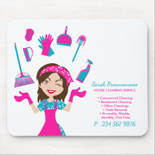 Pink Blue Purple Cartoon House Mouse Pad