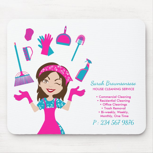 Pink Blue Purple Cartoon House Mouse Pad