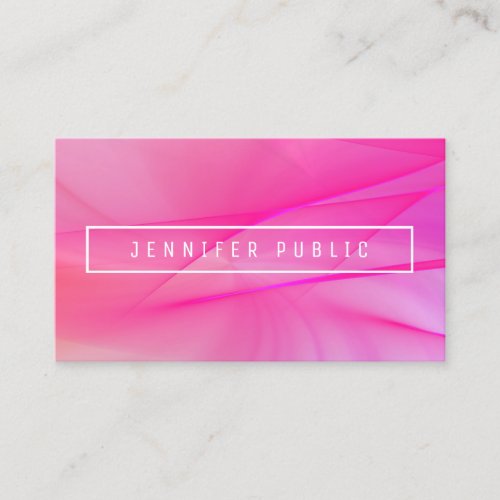 Pink Blue Purple Elegant Trendy Colors Template Business Card