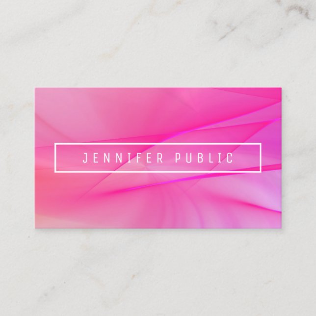 Pink Blue Purple Elegant Trendy Colors Template Business Card (Front)