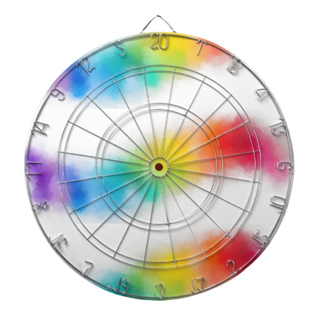 Pink Blue Purple Green Trendy Template Modern Dart Board (Front)