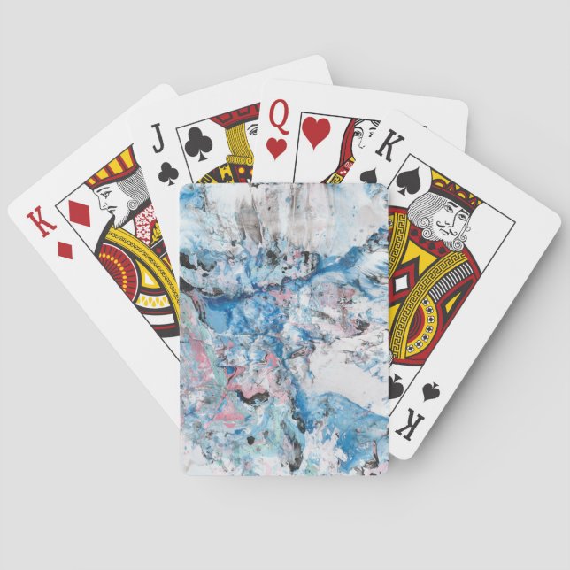 Pink Blue Purple Modern Abstract Template Trendy Poker Cards (Back)