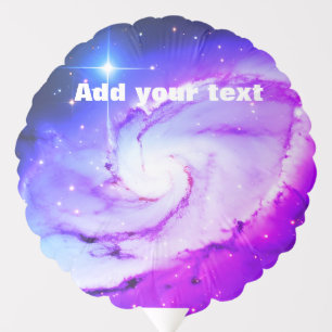 Pink blue purple Nebula galaxy add your text name Balloon
