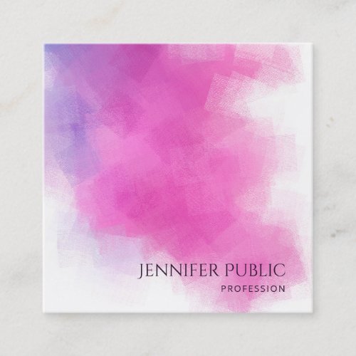 Pink Blue Purple Professional Modern Template Square Business Card