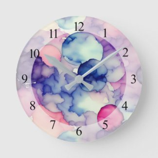 Pink Blue Purple Watercolor paint Fusion 