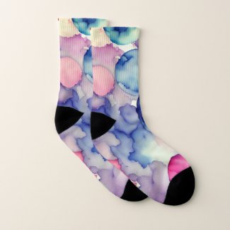 Pink Blue Purple Watercolor paint Fusion 