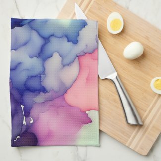 Pink Blue Purple Watercolor t Fusion splash art  