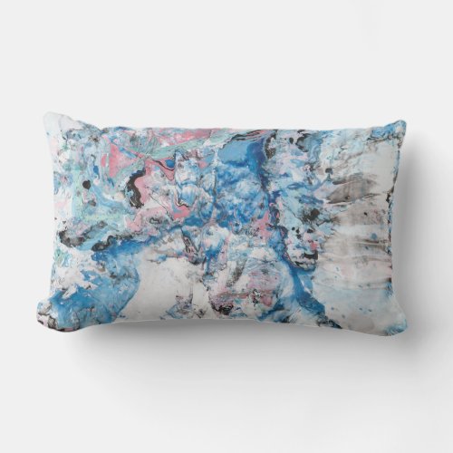 Pink Blue Purple White Colors Abstract Template Lumbar Pillow