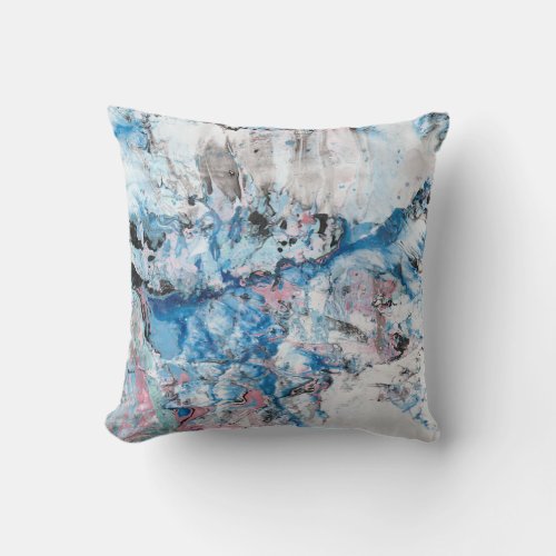 Pink Blue Purple White Colors Abstract Template Throw Pillow