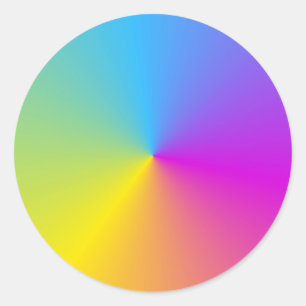 Pink Blue Purple Yellow Green Blank Template Classic Round Sticker