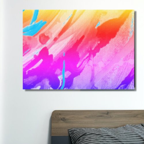 Pink Blue Red Modern Stretched Canvas Print
