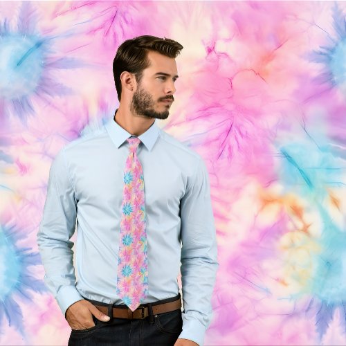 Pink  Blue Retro Tie Dye Pattern