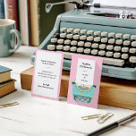 Pink blue retro typewriter professional writer business card<br><div class="desc">Pink blue retro typewriter professional writer</div>