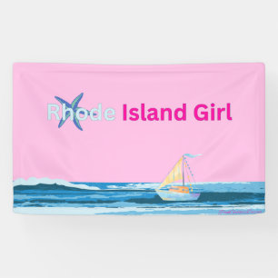 Pink Blue Rhode Island Ocean Sea Banner