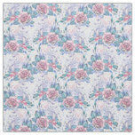 Pink &amp; Blue Rose Pattern Fabric