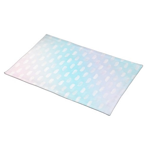 Pink Blue Silver Brush Strokes Cloth Placemat