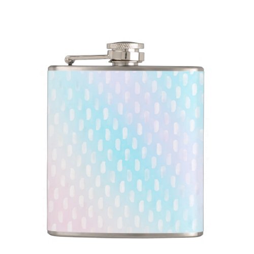 Pink Blue Silver Brush Strokes Flask