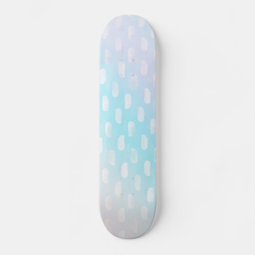 Pink Blue Silver Brush Strokes Skateboard