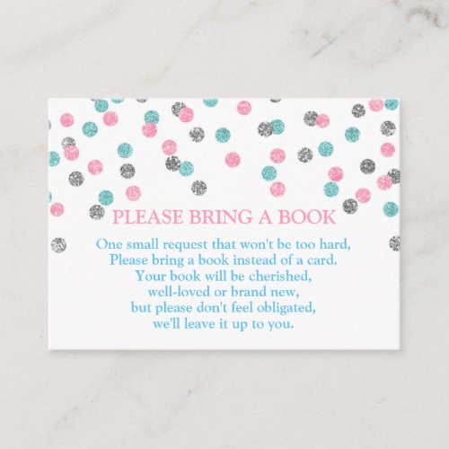 Pink Blue Silver Dots Book Request Card