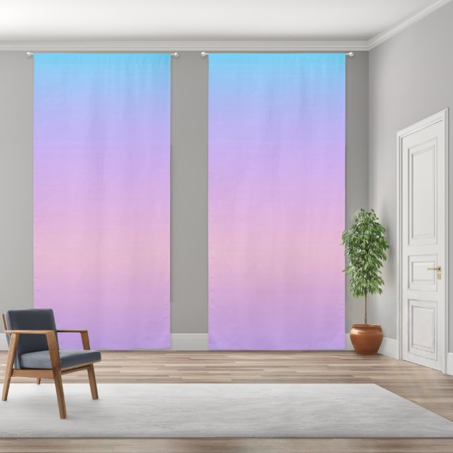 Pink blue simple gradient blackout curtains (Wide)