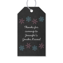 Pink & Blue Snowflake Chalkboard Gender Reveal Gift Tags