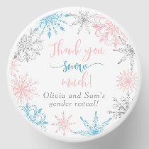 Pink blue snowflakes Thank you snow much Mini Candle Favors