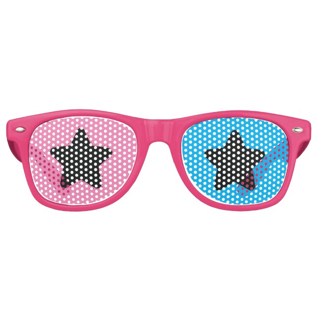 Pink & Blue Star Party Sunglasses (Front)