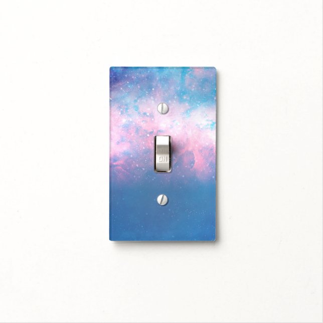 Pink & Blue Starry Cosmic Cotton Candy Sky Light Switch Cover (In Situ)