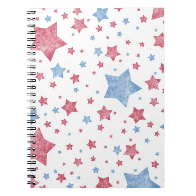 Pink + Blue Stars Notebook (Front)