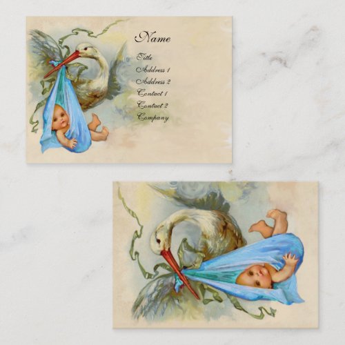 STORK BABY SHOWER 2 BUSINESS CARDS