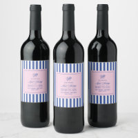Pink Blue Stripe Tennis Bachelorette modern