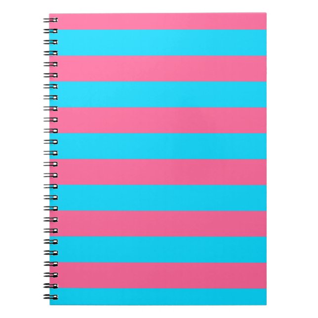 Pink Blue Stripes Pattern  Notebook (Front)