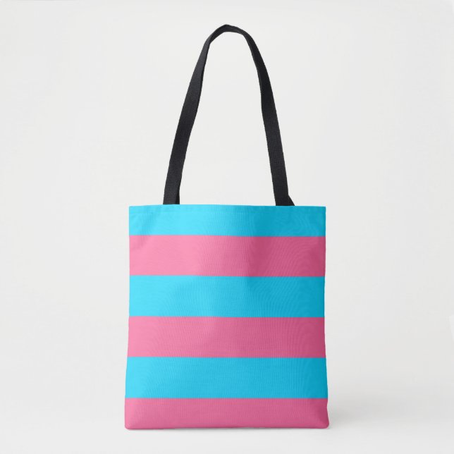 Pink Blue Stripes Pattern  Tote Bag (Front)