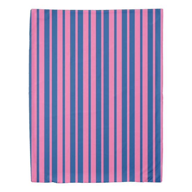 Pink Blue Stylish Stripes Pattern Design  Duvet Cover (Front)