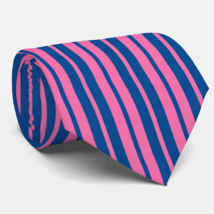 Pink Blue Stylish Stripes Pattern Design Neck Tie