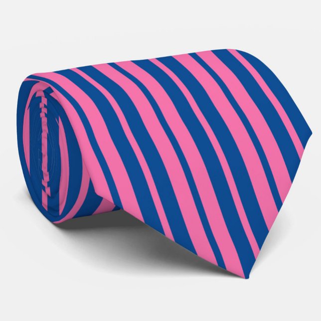 Pink Blue Stylish Stripes Pattern Design  Neck Tie (Creator Uploaded)
