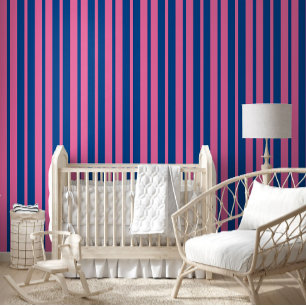 Pink Blue Stylish Stripes Pattern Design Wallpaper