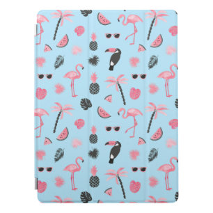 Pink & Blue Summer Tropical Pattern iPad Pro Cover