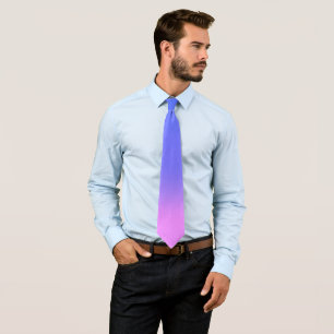 Pink Blue sunset ombre Neck Tie
