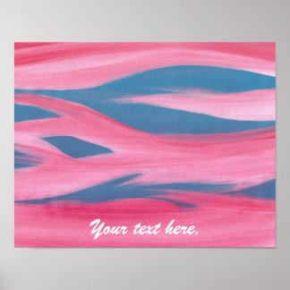 Pink Blue Sunset Painting Your Text Posters