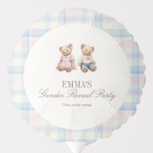 Pink Blue Teddy Bear Balloons Gender Reveal