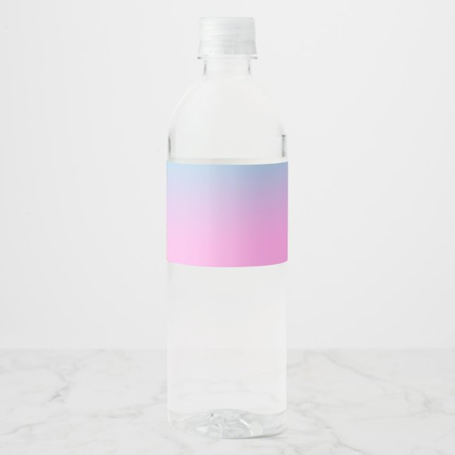 PINK BLUE TEXTURE ABSTRACT ART WATER BOTTLE LABEL (Front)