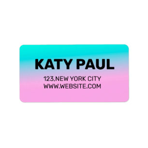 PINK BLUE TEXTURE SIMPLE MINIMAL TEXT STYLE LABEL