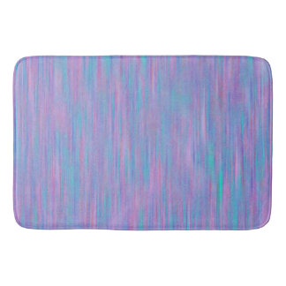 Pink & Blue Texture Stripe Pattern Bath Mat