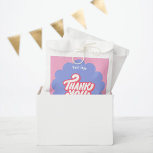 Pink & Blue Thank you feminine business Favor Bag